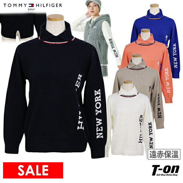 【30％OFF SALE】トミー ヒルフィガー ゴルフ TOMMY HILFIGER GOLF 日本正規品 レディース セーター タートルネック ハイネック 遠赤保温 ハイゲージニット 衿配色ライン インターシャロゴ 【送料無料】 ゴルフウェア