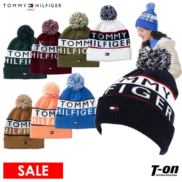 ニット帽（メンズ） 【30％OFF SALE】トミー ヒルフィガー ゴルフ TOMMY HILFIGER GOLF 日本正規品 メンズ レディース ニット帽 ニットキャップ ビーニー ニットビーニー ボンボン付きニット帽 トリコロール配色 ロゴデザイン ゴルフ