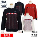 【30%OFF SALE】セントクリストファー St.Christopher レディース セーター 長袖 クルーネック ウール混紡 ブークレー糸切替 ダイヤ柄 ...