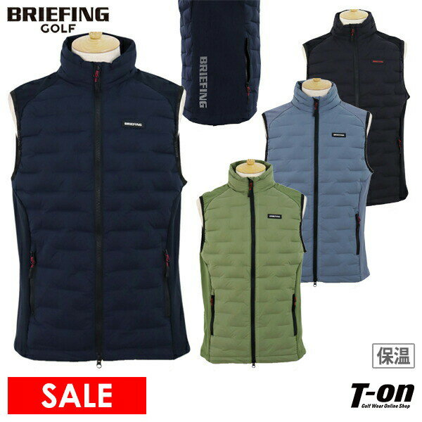 【30％OFF SALE】ブリーフィング ゴルフ BRIEFING GOLF メンズ ベスト ダウンベスト 保温 ストレッチ 異素材切替 ハイブリッドデザイン シリコーンワッペン ロゴプリント 【送料無料】 ゴルフウェア