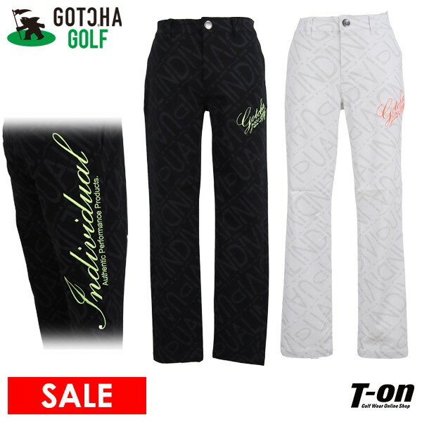 30％OFF SALE ガッチャ ガッチャゴルフ GOTCHA GOLF メンズ パンツ ロングパンツ ストレッチ ロゴデザイン柄 総柄 ロゴ刺繍 M 3Lまで ゴルフウェア