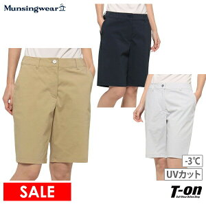 【30％OFF SALE】マンシングウェア Munsingwear レディース パンツ ショートパンツ ハーフパンツ -3℃ UVカット シアサッカー ストライプ柄 リトルピート刺繍 M〜3L 2023 春夏 新作 ゴルフウェア