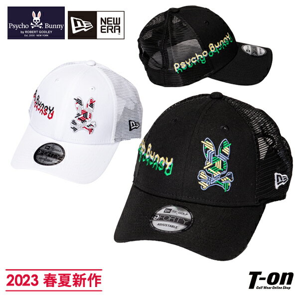 サイコバニー×ニューエラ ゴルフ Psycho Bunny×NEW ERA GOLF 日本正規品 メンズ レディース キャップ メッシュキャップ NEW ERA GOLFコラボ 9FORTY すべり部抗菌 ロゴ刺繍 サイズ調整可能 2023 春夏 新作 ゴルフ