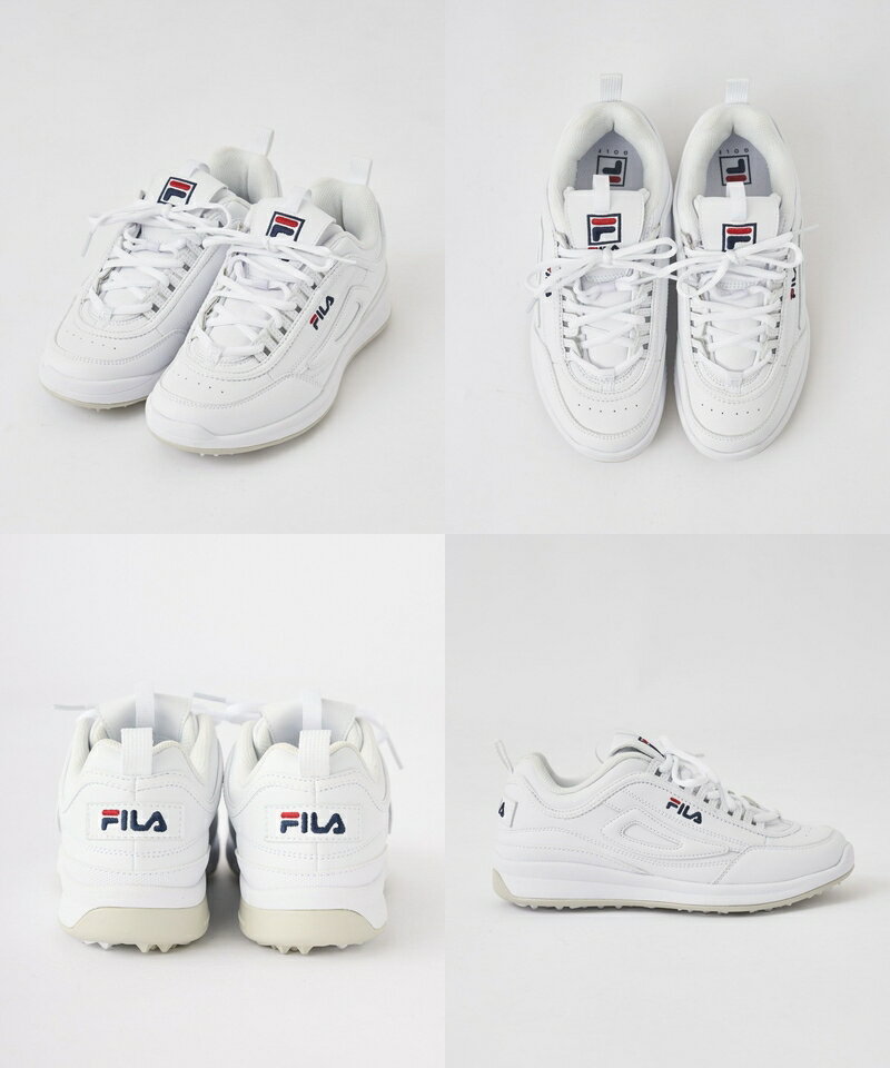 【50％OFF SALE】フィラ フィラゴルフ FILA GOLF レディース シューズ ゴルフシューズ スパイクレスシューズ ディスラプター2デザイン アッパー 耐水性 ロゴ刺繍 ゴルフ 【送料無料】