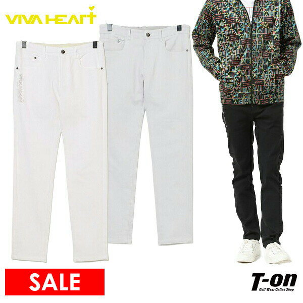 【30％OFF SALE】ビバハート VIVA HEART メンズ パンツ ロングパンツ スキニーパンツ ストレッチ ウエスト伸縮 ロゴプリント 2023 春夏 新作 ゴルフウェア