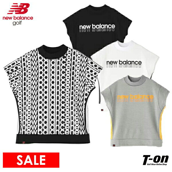 【40％OFF SALE】ニューバランス ゴルフ new balance golf レディース トレーナー 半袖 ハイネック スウェットプルオーバー ダンボールニット調素材 ストレッチ リラックスフィット サイドスリット ロゴプリント 2023 春夏 新作 ゴルフウェア