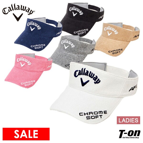 キャロウェイ アパレル キャロウェイ ゴルフ Callaway APPAREL レディース サンバイザー ツアーバイザー パイル地 スベリメッシュ調素材 ロゴ刺繍 2023 春夏 新作 ゴルフ