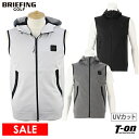 【40％OFF SALE】ブリーフィング ゴルフ BRIEFING GOLF メンズ ベスト フルジップベスト フード付き UVカット 吸水速乾 ストレッチ ロゴベルクロワッペン 【送料無料】 2023 春夏 新作 ゴルフウェア