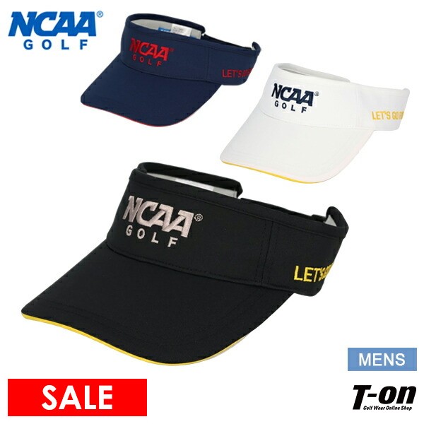 【40％OFF SALE】エヌシーエーエー ゴルフ NCAA GOLF 日本正規品 メンズ サンバイザー ロゴ刺繍 ツバ縁配色デザイン ゴルフ