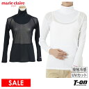 【30％OFF SALE】マリクレール マリ クレール スポール marie claire sport レディース インナーシャツ 長袖 ハイネックインナーシャツ メッシュ素材切替 接触冷感 UVカット 吸汗速乾 ロゴプリント ゴルフウェア