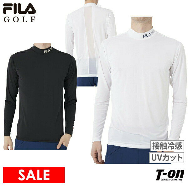 【期間限定ポイント10倍】【30％OFF SALE】フィラ フィラゴルフ FILA GOLF メンズ ハイネックシャツ 長袖 インナーシャツ アンダーウェアUVカット 接触冷感 バックメッシュ切替 ロゴプリント 3Lまでご用意 2023 春夏 新作 ゴルフウェア