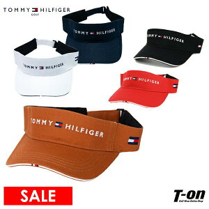 トミー ヒルフィガー ゴルフ TOMMY HILFIGER GOLF 日本正規品 メンズ レディース サンバイザー コットン素材　ロゴ刺繍　ツバ縁配色デザイン　 ゴルフ