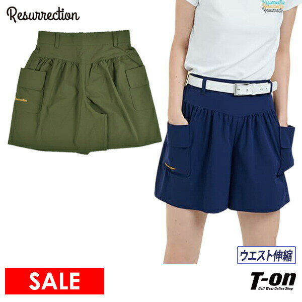 レザレクション Resurrection レディース パンツ ショートパンツ キュロット ストレッチ ウエスト伸縮 カーゴポケットデザイン ロゴ刺繍 【送料無料】 2023 春夏 新作 ゴルフウェアのサムネイル