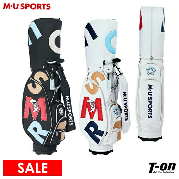 楽天【T-on】ティーオンMUスポーツ エムユー スポーツ M.U SPORTS MUSPORTS メンズ レディース キャディバッグ 9.5型 配色ビッグロゴ ランダムロゴ スタッズデザイン キャラクター刺繍 【送料無料】 ゴルフ