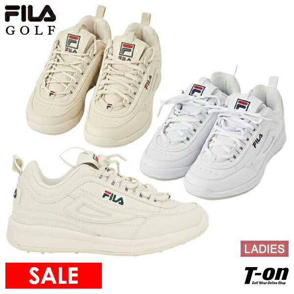 フィラ フィラゴルフ FILA GOLF レディース シューズ ゴルフシューズ スパイクレスシューズ ディスラプター2デザイン アッパー 耐水性 ロゴ刺繍 ゴルフ