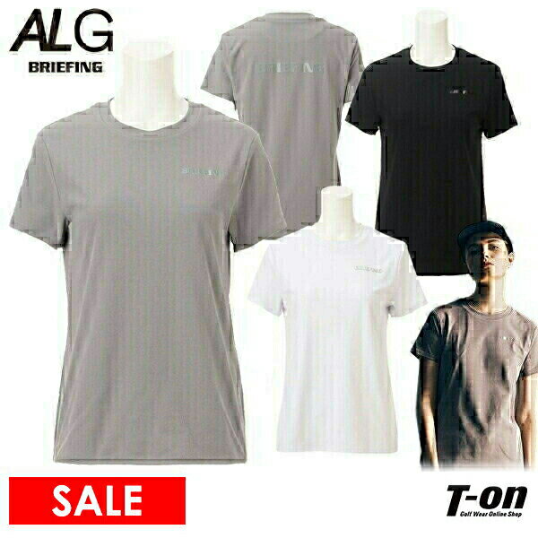 ブリーフィング エーエルジー BRIEFING ALG レディース Tシャツ 半袖 クルーネック 吸水速乾 ストレッチ 3D PT BASIC T SHIRT バックロゴプリント エコ素材