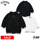 キャロウェイゴルフ 【40％OFF SALE】キャロウェイ アパレル キャロウェイ ゴルフ Callaway APPAREL レディース ブルゾン 半袖 パフスリーブ ダンボールニット素材 ストレッチ 配色ラインリブ ゴルフウェア