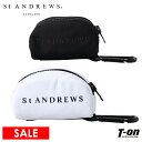 【30%OFF SALE】セントアンドリュース St ANDREWS メンズ レディース ボールポーチ ボールケース ボールホルダー 2個用 ロゴプリント ゴル...