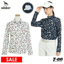 【30%OFF SALE】アダバット adabat レディース ポロシャツ 長袖 【UVカット 吸水速乾 遮熱素材】リンゴデザイン 長袖ポロシャツ 【送料無料】 ゴルフウェア