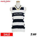 【50%OFF SALE】マリクレール マリ・クレール スポール marie claire sport レディース ベスト ニットベスト Vネック ボーダー切替...