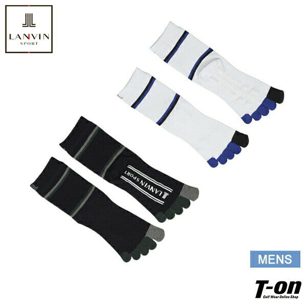 【ポイント10倍 10/17 9:59迄】ランバン スポール LANVIN SPORT 日本正規品 メンズ ソックス 5本指ソックス ショート丈 抗菌防臭 配色ライン 滑り止め付き 2024 秋冬 新作 ゴルフ