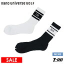 【30%OFF SALE】ナノユニバース ゴルフ NANOuniverse GOLF メンズ ソックス ミドルソックス リブソックス モノトーン バイカラー 配...