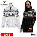 【Fashion THE SALE】【40%OFF SALE】ニューランド NEWLAND 日本正規品 レディース セーター ニットシャツ ハイネックにもなる ハーフジップアップ イタリア製 ノルディック柄ジャガード素材 L SWEATER 【送料無料】