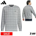 【30%OFF SALE】アディダス アディダスゴルフ adidas Golf 日本正規品 メンズ セーター クルーネック ニット チェック柄 スリーストライプ...