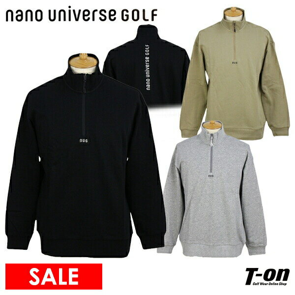 ナノユニバース ゴルフ NANOuniverse GOLF メンズ トレーナーハーフジップアップ ハイネックにもなる スウェット素材 ロゴ刺繍 バックロゴプリント 【送料無料】 2024 秋冬 新作 ゴルフウェア