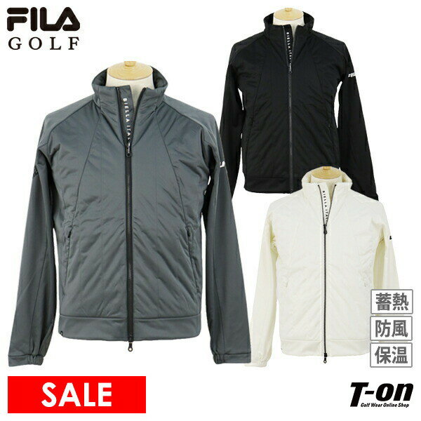 フィラ フィラゴルフ FILA GOLF メンズ ブルゾン ハイブリッドブルゾン 前身頃中綿入 裏フリース 蓄熱保温 防風 ストレッチ 袖ロゴプリント M〜3L 【送料無料】 2024 秋冬 新作 ゴルフウェア
