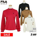 【30%OFF SALE】フィラ フィラゴルフ FILA GOLF レディース ハイネックシャツ 長袖 モックネックシャツ 裏起毛 保温 UVカット ロゴジャガ...
