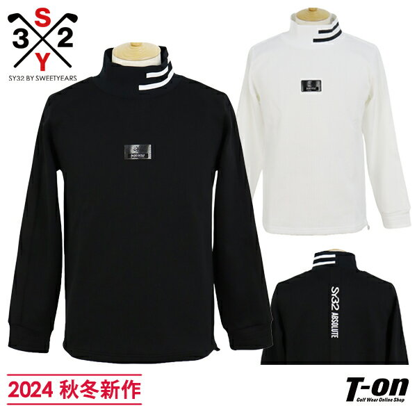 SY32 ABSOLUTE エスワイサーティトゥ アブソリュート 日本正規品 メンズ セーター ハイネック プルオーバー クォーターフェイス ボンディング調素材 バックロゴラインデザイン 【送料無料】 2024 秋冬 新作 ゴルフウェア