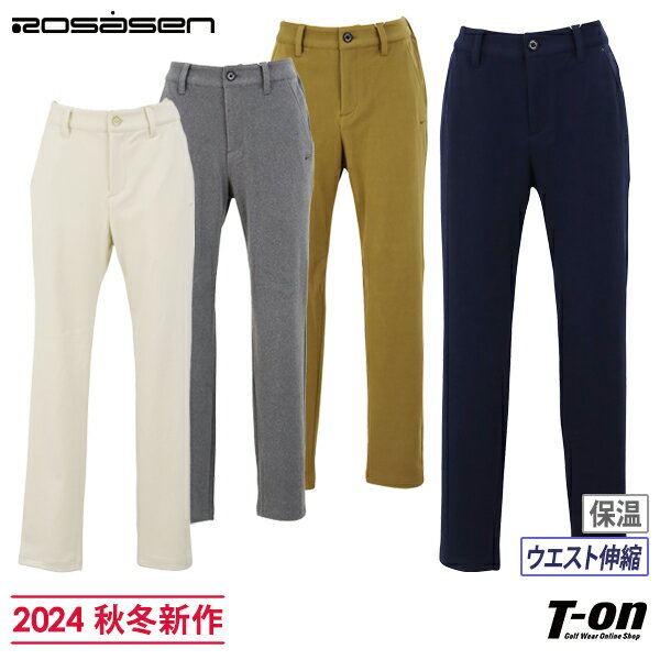 ロサーセン ROSASEN レディース パンツ ロングパンツ マイクロフリースパンツ 両面微起毛 保温 ストレッチ ウエスト伸縮 ロゴ刺繍 【送料無料】 2024 秋冬 新作 ゴルフウェア
