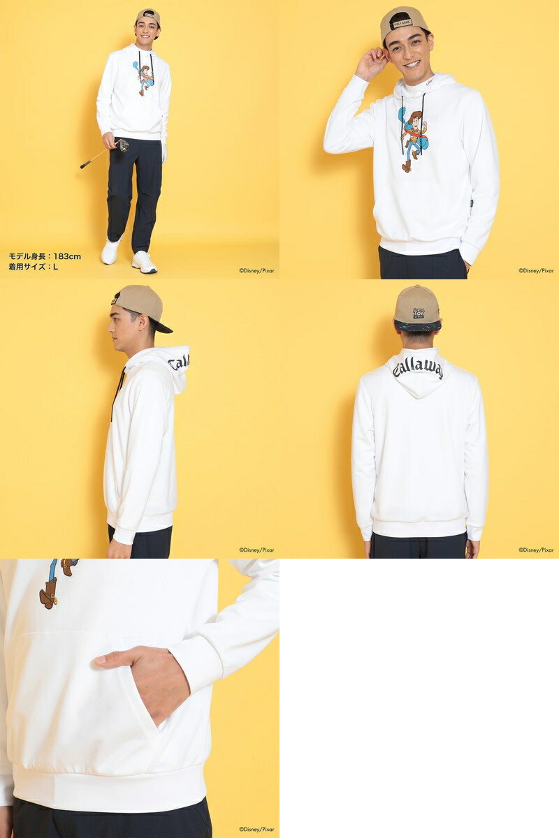 【30％OFF SALE】キャロウェイ アパレル キャロウェイ ゴルフ Callaway APPAREL メンズ パーカー フード付き スウェット トイ・ストーリーコラボ ダンボールニット素材 ウッディ・レックス・バズ キャラクタープリント【送料無料】ゴルフウェア