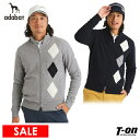 【50%OFF SALE】アダバット adabat メンズ ブルゾン ニットブルゾン セーター 蓄熱裏地付 アーガイルデザイン フルジップニットカーディガン 手...