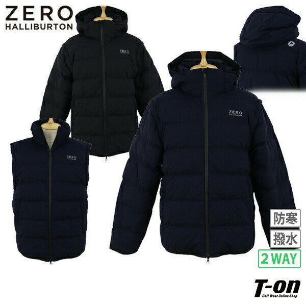 ゼロハリバートン ゴルフ ZERO HALLIBURTON GOLF メンズ ブルゾン ベストにもなる フード付き 中綿入り マーモットコラボ 保温 撥水 防風 保温 UVカット 2WAY ロゴプリント 【送料無料】 2024 秋冬 新作 ゴルフウェア