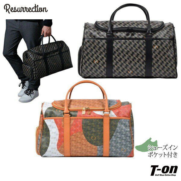 レザレクション Resurrection メンズ レディース ボストンバッグ シューズインポケット付 アドウェナNo.3 幾何学柄 ロゴモノグラム 総柄デザイン...