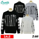 【30%OFF SALE】クアルトユナイテッド Cuarto UNITED メンズ セーター クルーネック ニットプルオーバー 前後ビッグロゴデザイン 袖アーガ...