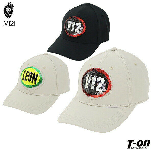 V12 ゴルフ ヴィ・トゥエルブ メンズ レディース キャップ LEONコラボ CHANGE CAP スパンコールロゴデザイン 汗止めパッド取り外し可 2024 秋冬 新作 ゴルフ