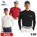 【50%OFF SALE】アダバット adabat メンズ ハイネックシャツ 長袖 モックネックシャツ 吸湿発熱 メッセージロゴデザイン 長袖モックネックプルオ...