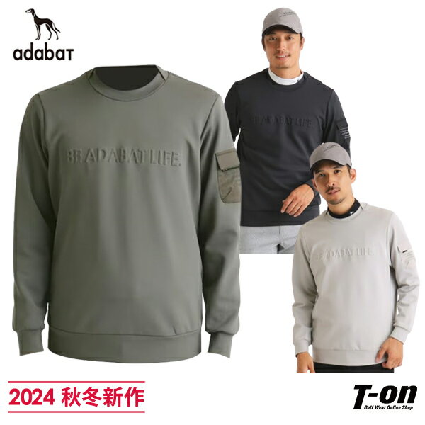 アダバット adabat メンズ トレーナー メッセージロゴデザイン 長袖プルオーバー 【送料無料】 2024 秋冬 新作 ゴルフウェア