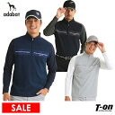 【50%OFF SALE】アダバット adabat メンズ ポロシャツ 長袖 ハーフジップ ハイネックシャツ メッセージロゴデザイン 長袖プルオーバー 【送料無...