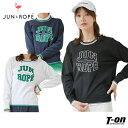 ジュン&ロペ ジュンアンドロペ JUN&ROPE レディース セーター クルーネック ニットプルオーバー カレッジロゴジャガード 配色ライン 【送料無料】 ゴル...