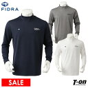 【30%OFF SALE】フィドラ FIDRA メンズ ハイネックシャツ 長袖 ベアスムース素材 消臭 吸汗速乾 杢調 ロゴプリント モックネック ゴルフウェア