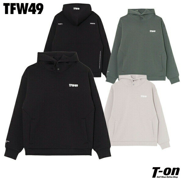 ティーエフダブリュー フォーティーナイン TFW49 メンズ パーカー プルパーカー ダンボールニット素材 ストレッチ ドロップショルダー ロゴプリント 【送料無料】 2024 秋冬 新作 ゴルフウェア