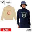 【30%OFF SALE】プーマゴルフ PUMA GOLF 日本正規品 日本規格 レディース セーター ハイネック ニット カレッジ風ロゴ刺繍 モックネックセー...