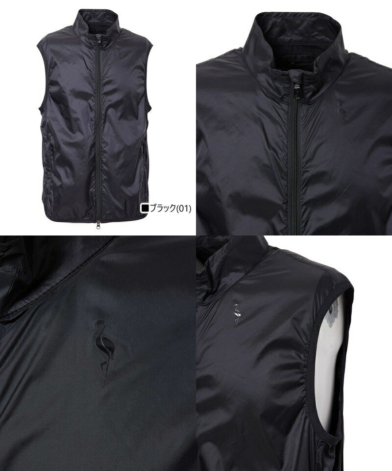 ジュン＆ロペ ジュンアンドロペ JUN＆ROPE メンズ ベスト リモンタリップシャイン ウィンドベスト ナイロン素材 防風 軽量 ロゴプリント シンプルデザイン 【送料無料】 ゴルフウェア
