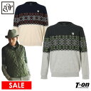 【30%OFF SALE】ゾーイ ZOY メンズ セーター クルーネック 羊毛 カシミヤ混紡 ノルディック柄 ロゴワッペン 【送料無料】 ゴルフウェア