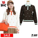 【30%OFF SALE】ワック WAAC 日本正規品 レディース セーター 長袖 衿付き ニットポロシャツ ダイヤ型モチーフ刺繍 配色ディテール 【送料無料】...