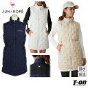 ジュン&ロペ ジュンアンドロペ JUN&ROPE レディース ワンピース ダウンワンピース ロング丈ダウンベスト 保温 撥水 ストレッチ 襟内側フェイクファー仕...